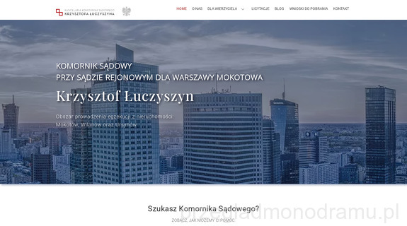 Komornik Sądowy przy Sądzie Rejonowym dla Warszawy Mokotowa Krzysztof Łuczyszyn